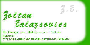 zoltan balazsovics business card