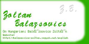 zoltan balazsovics business card